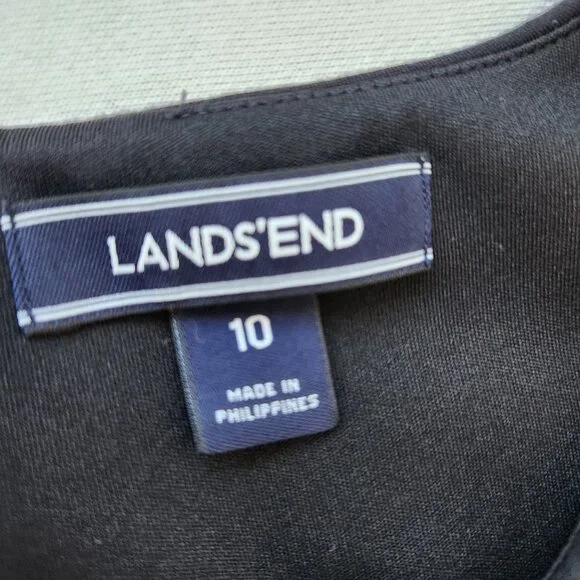 Lands End Black Ponte Sleeveless Sheath Dress Office Work Party Classic Elegant - Picture 6 of 13